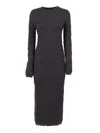 Fabiana Filippi M7long Knitted Merino Wool Sheath Dress In Black