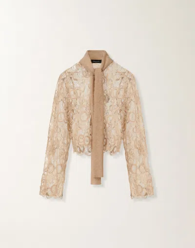 Fabiana Filippi Macramé Lace Cropped Shirt