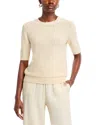 Fabiana Filippi Elbow-sleeve Sequin Knit Sweater In Beige Over