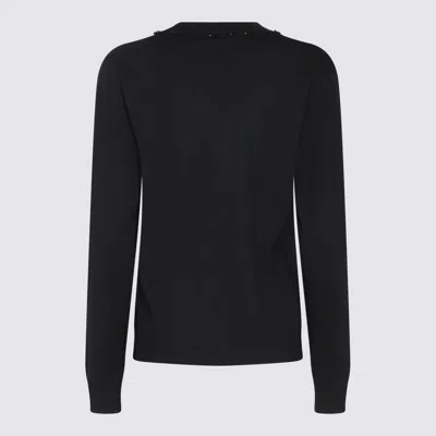 Fabiana Filippi V-necj Fine-knit Jumper In Black