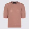 Fabiana Filippi Knit Crewneck Mid-length Ribbed Textured In Pink