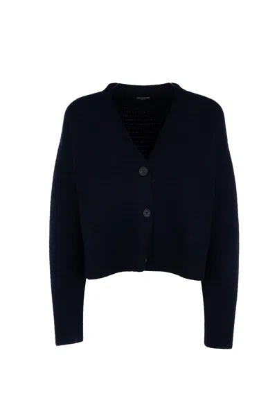 Fabiana Filippi Buttoned Long-sleeve Cardigan In Blu Notte