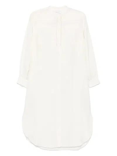 Fabiana Filippi Mandarin Collar Dress In Beige