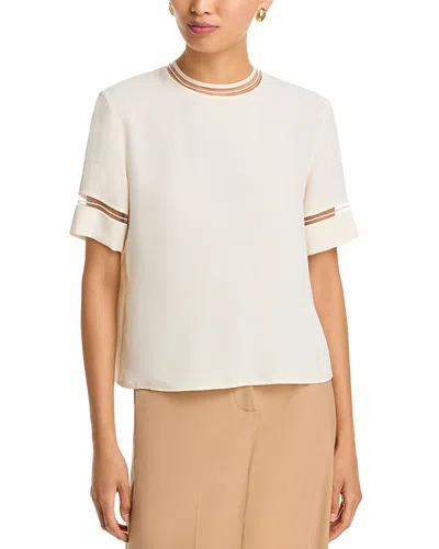 Fabiana Filippi Short Sleeved Embellished Detail T-shirt In Neutral