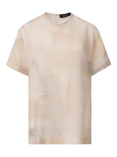 FABIANA FILIPPI MARBLE-PRINT SHORT-SLEEVE T-SHIRT