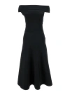 Fabiana Filippi Maxi Black Dress With Flared Skirt In Viscose Blend Woman In Black
