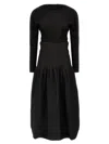 Fabiana Filippi Wool And Cotton Dress With Long Sleeves In Black