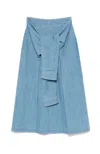 Fabiana Filippi Maxi Skirt With Tied Waist Detail In Blue