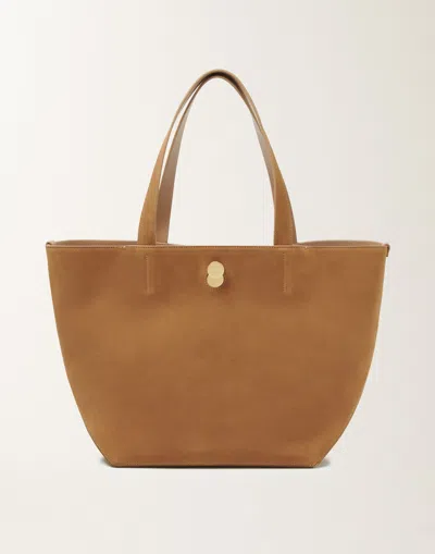 Fabiana Filippi Medium Eclissi Suede And Wicker Tote Bag In Brown