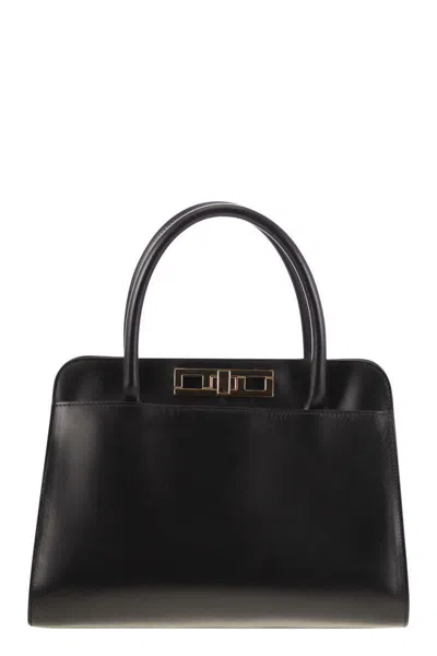 Fabiana Filippi Medium Handbag With Metal Accessory In Black