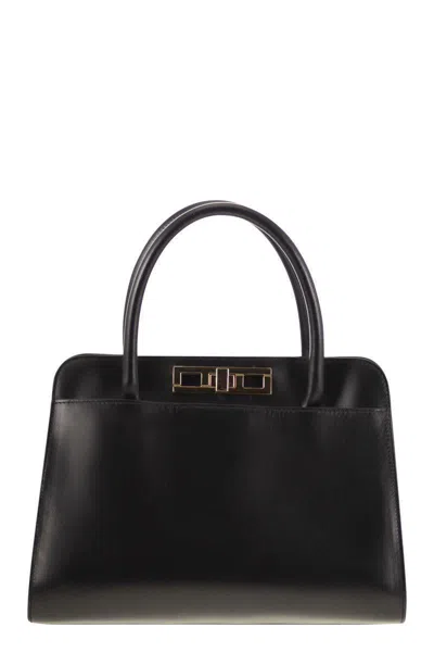 Fabiana Filippi Medium Handbag With Metal Accessory In Black