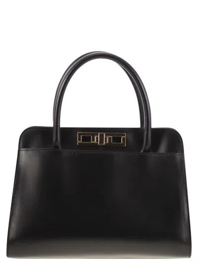 Fabiana Filippi Medium Handbag With Metal Accessory In Black
