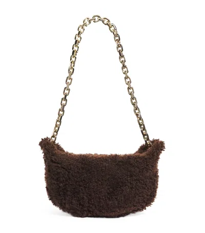 Fabiana Filippi Medium Shearling Shoulder Bag In Brown