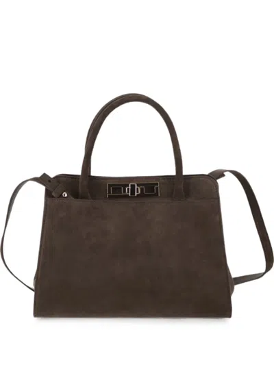 Fabiana Filippi Suede Leather Top-handle Bag With Shoulder Strap In Pink