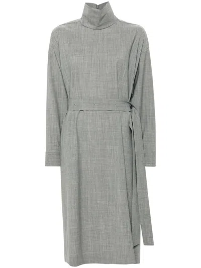 Fabiana Filippi Mélange-effect Midi Oversized Dress In Grey