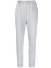 Fabiana Filippi Melange-effect Slim-cut Trousers In Grey