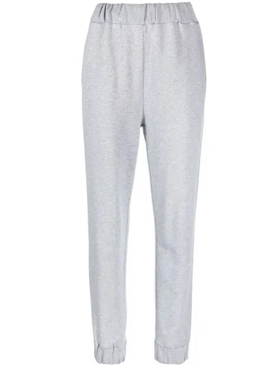Fabiana Filippi Melange-effect Slim-cut Trousers In Grey