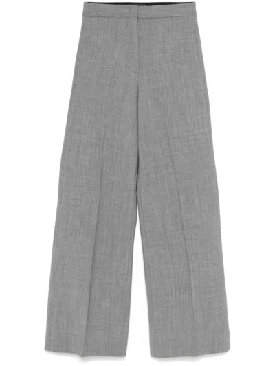 Fabiana Filippi Mélange-effect Trousers In Grey