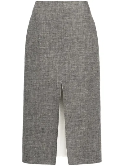 Fabiana Filippi Mélange Pencil Skirt In Grey