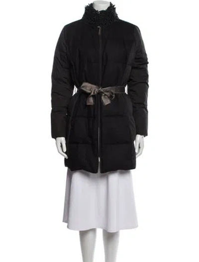 Pre-owned Fabiana Filippi Merino Wool Down Jacket In Black
