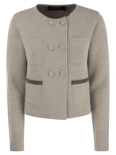 Fabiana Filippi Merino Wool Jacket In Gray