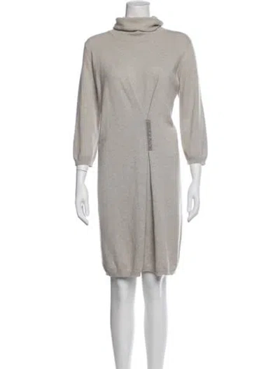 Pre-owned Fabiana Filippi Merino Wool Knee-length Dress In Blue
