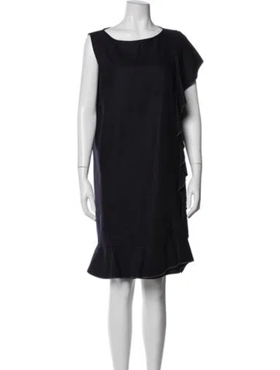 Pre-owned Fabiana Filippi Merino Wool Knee-length Dress In Blue