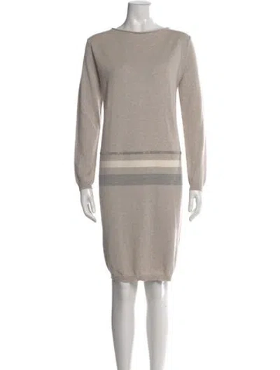 Pre-owned Fabiana Filippi Merino Wool Knee-length Dress In Neutral