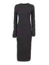 Fabiana Filippi Merino Wool Knit Dress With Embossed Effect In Blue