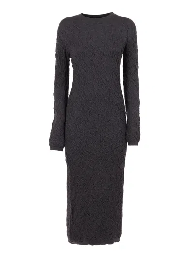 FABIANA FILIPPI MERINO WOOL KNIT DRESS WITH EMBOSSED EFFECT