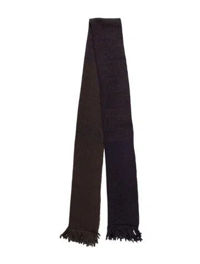 Pre-owned Fabiana Filippi Merino Wool Knit Scarf In Purple