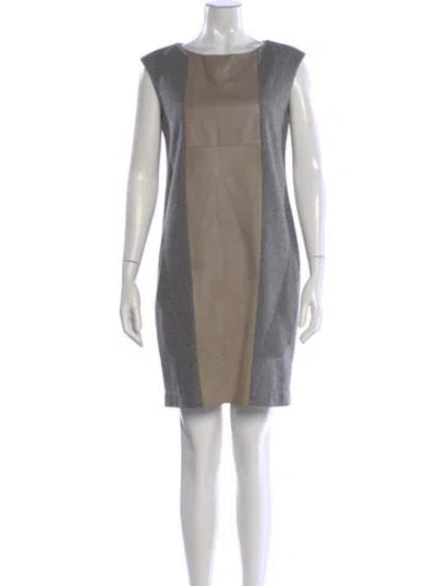 Pre-owned Fabiana Filippi Merino Wool Mini Dress In Gray