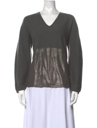 Pre-owned Fabiana Filippi Merino Wool Patterned Sweater In Grey/metallic