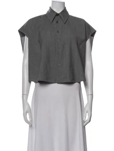 Pre-owned Fabiana Filippi Merino Wool Sleeveless Button-up Top In Gray