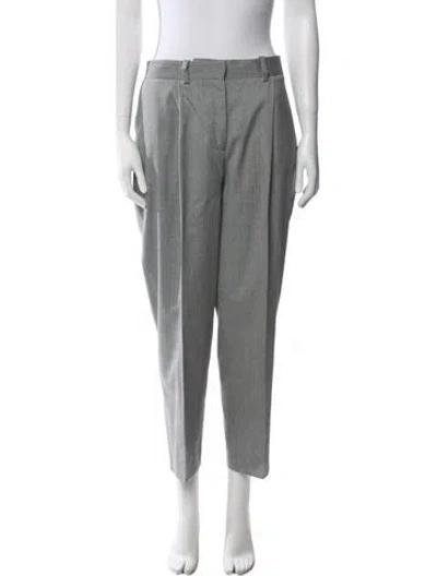 Pre-owned Fabiana Filippi Merino Wool Straight Leg Pants In Gray