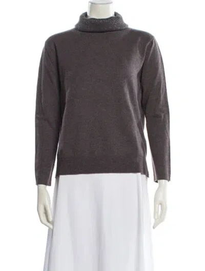 Pre-owned Fabiana Filippi Merino Wool Turtleneck Sweater In Gray