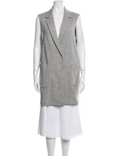 Pre-owned Fabiana Filippi Merino Wool Tweed Pattern Vest In Gray