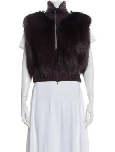 Pre-owned Fabiana Filippi Merino Wool Vest W/ Tags In Purple