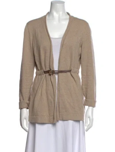 Pre-owned Fabiana Filippi Merino Wool V-neck Sweater In Neutral