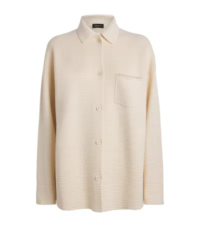 Fabiana Filippi Merino Wool-cotton Overshirt In Neutral