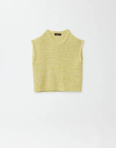 Fabiana Filippi Mesh-effect Sweater In Pistachio/butter