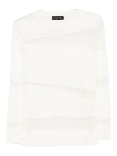 Fabiana Filippi Mesh-panel Sweater In Neutral