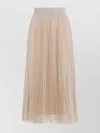 Fabiana Filippi Flowing Pleated Maxi Skirt With Elastic Waistband In Neutral