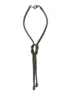Fabiana Filippi Metallic Necklace With Knot Detail In Fabric And Brass Woman In Metal