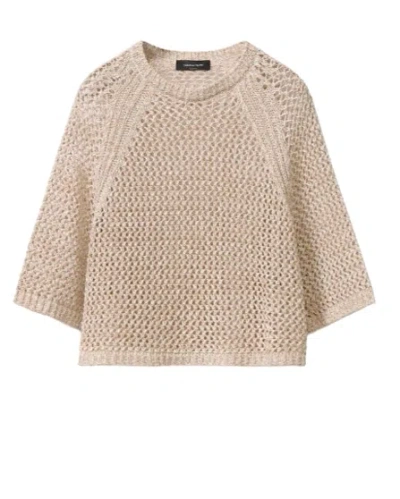 Fabiana Filippi Metallic Blend Cozy Sweater In Yellow