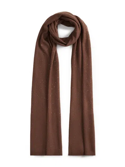 Fabiana Filippi Metallic-fleck Ribbed Scarf In Brown