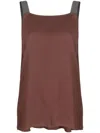 Fabiana Filippi Metallic Strap Top In Brown