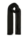Fabiana Filippi Metallic-thread Fringed Scarf In Black