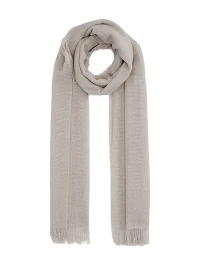 Fabiana Filippi Metallic-thread Fringed Scarf In Gray