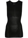 Fabiana Filippi Metallic-thread Ribbed Tank Top In Black